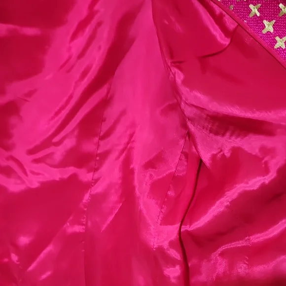 Vibrant Pink Gingham Blazer Tailored Fit - Picture 4 of 11